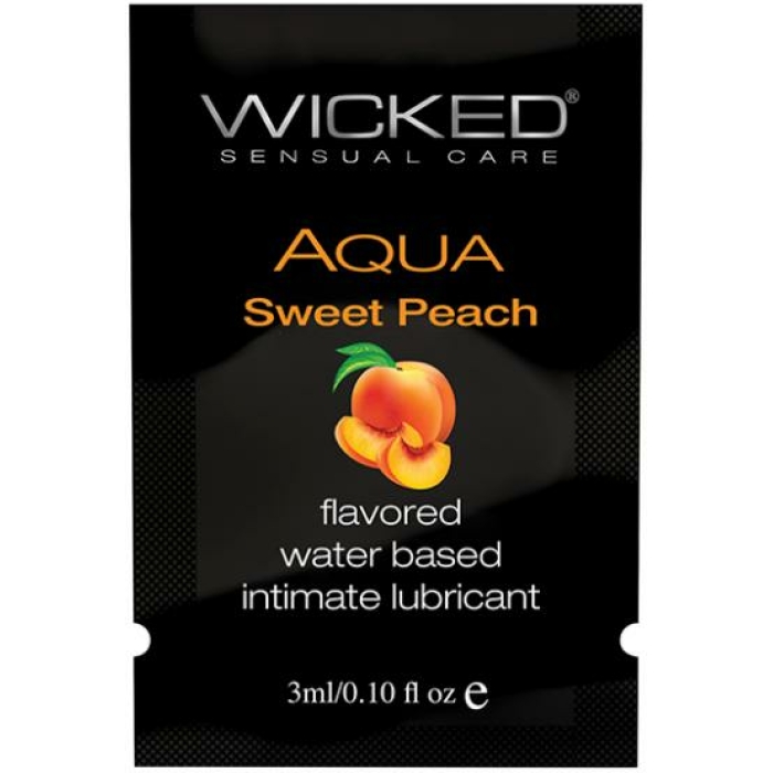 Wicked Aqua Flavored Lubricant Sweet Peach .10oz - Image 1