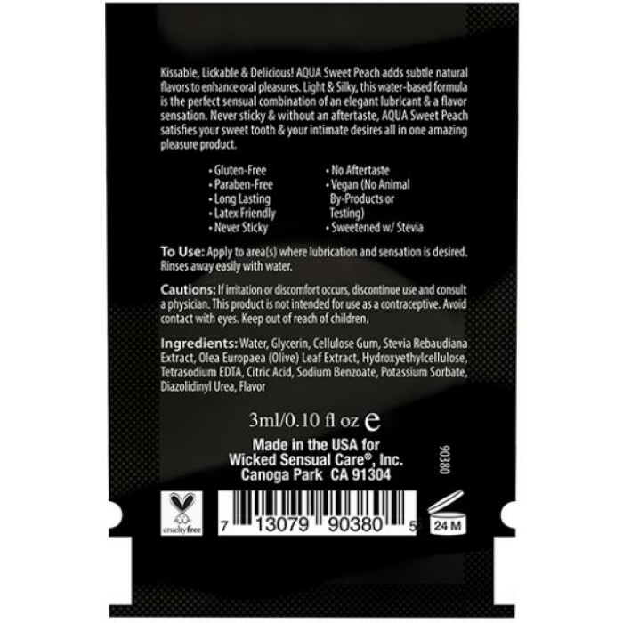 Wicked Aqua Flavored Lubricant Sweet Peach .10oz - Image 2