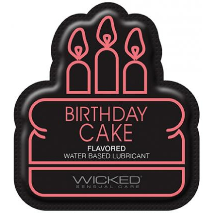Wicked Sensual Care Water Based Lubricant - .1 Oz Birthday Cake - Image 1