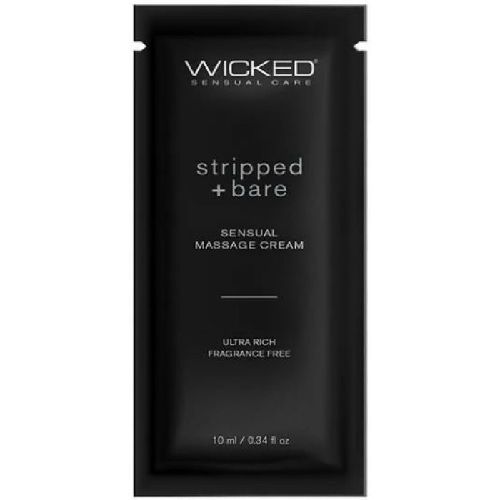 Wicked Sensual Care Stripped & Bare Unscented Massage Cream  - .34 Oz - Image 1