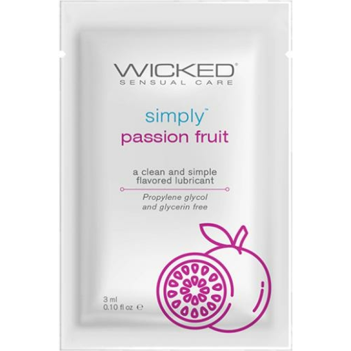 Wicked Sensual Care Simply Water Based Lubricant - .1 Oz Passion Fruit - Image 1