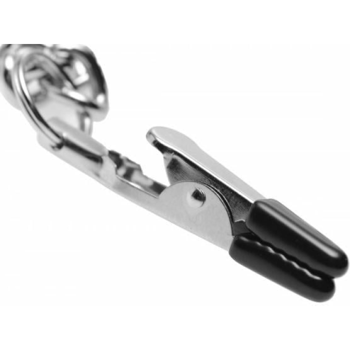 Chained Collar Nipple Clamps and Clitoris Clamps Set - Image 1