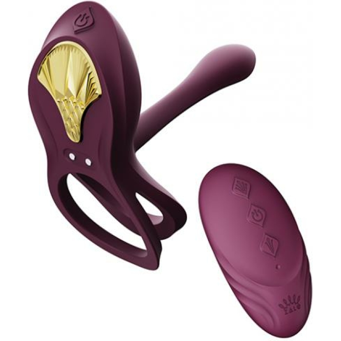 Zalo Bayek Vibrating Couples Ring W/remote - Velvet Purple - Image 1