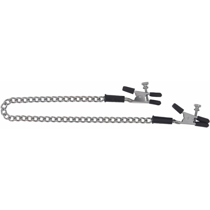 Spartacus Adjustable Nipple Clams With Curbed Chain Rubber Tipped - Image 2