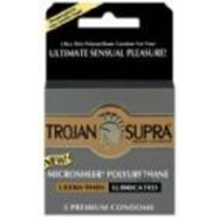 Trojan Supra Microsheer Polyurethane Condoms 3 Pack - Image 1