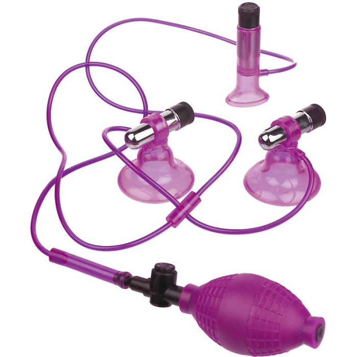 Fetish Fantasy Vibrating Triple Suckers Purple - Image 1