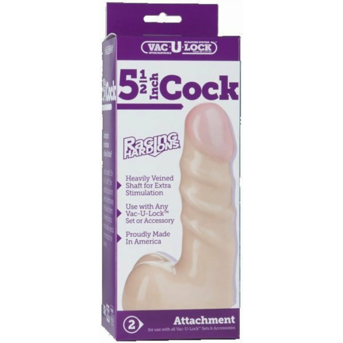 Vac-U-Lock 5.5" Raging Hard-Ons Cock - Beige - Image 2