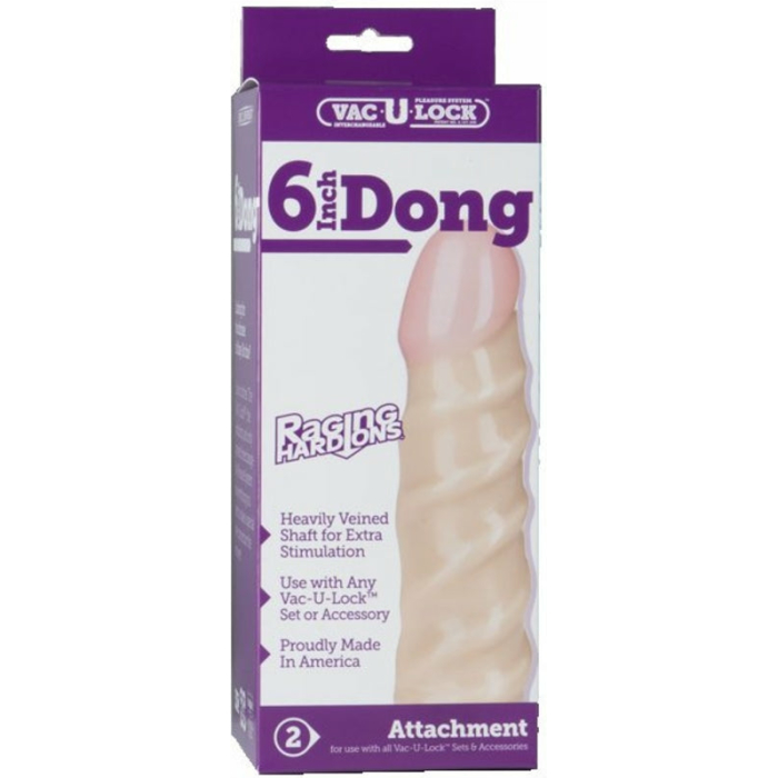 Vac-U-Lock 6" Raging Hard-Ons Dong - Beige - Image 3