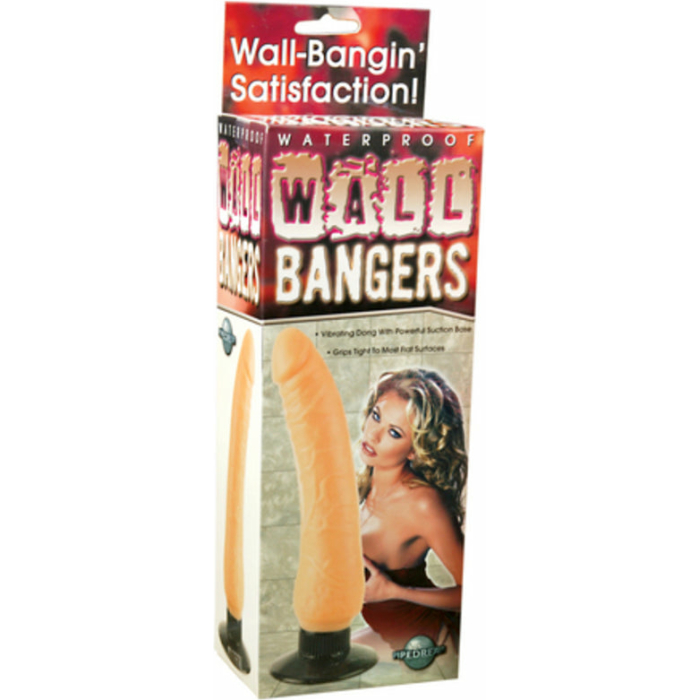 Waterproof Wall Bangers Beige Vibrating Dildo - Image 2