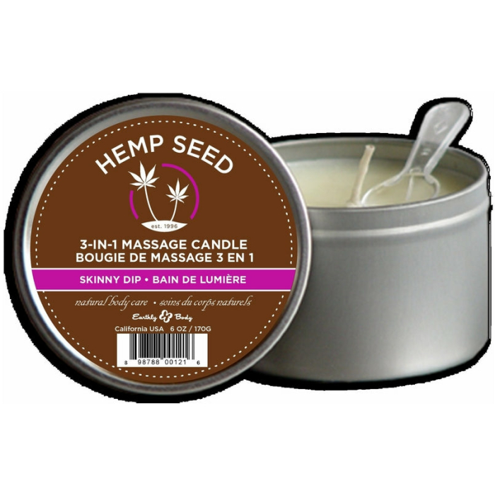 Earthly Body 3 In 1 Massage Candle Skinny Dip 6oz - Image 1