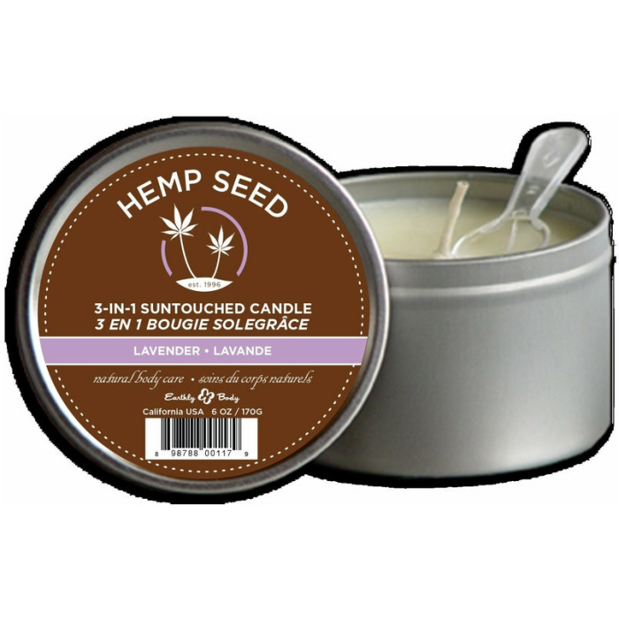 Earthly Body 3 In 1 Massage Candle Lavender 6oz - Image 1