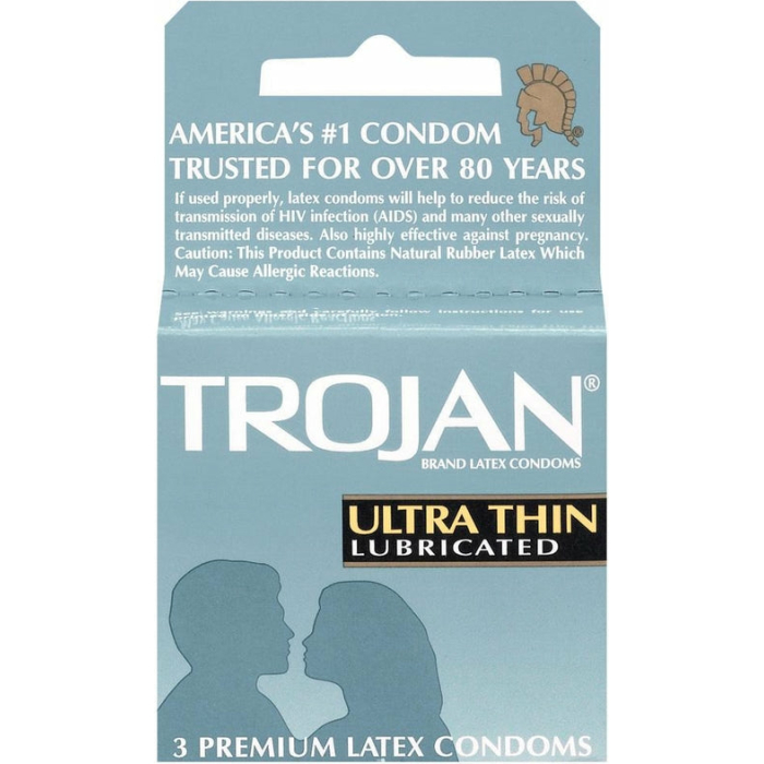 Trojan Condoms Sensitive Ultra Thin Lubricated 3 Pack - Image 1