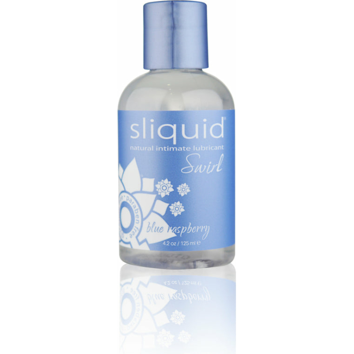 Sliquid Swirl Blue Raspberry Flavored Lubricant 4.2oz - Image 1