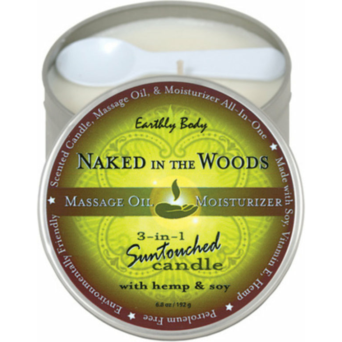 3 In 1 Round Massage Oil Candle Naked In The Woods 6oz - Image 1