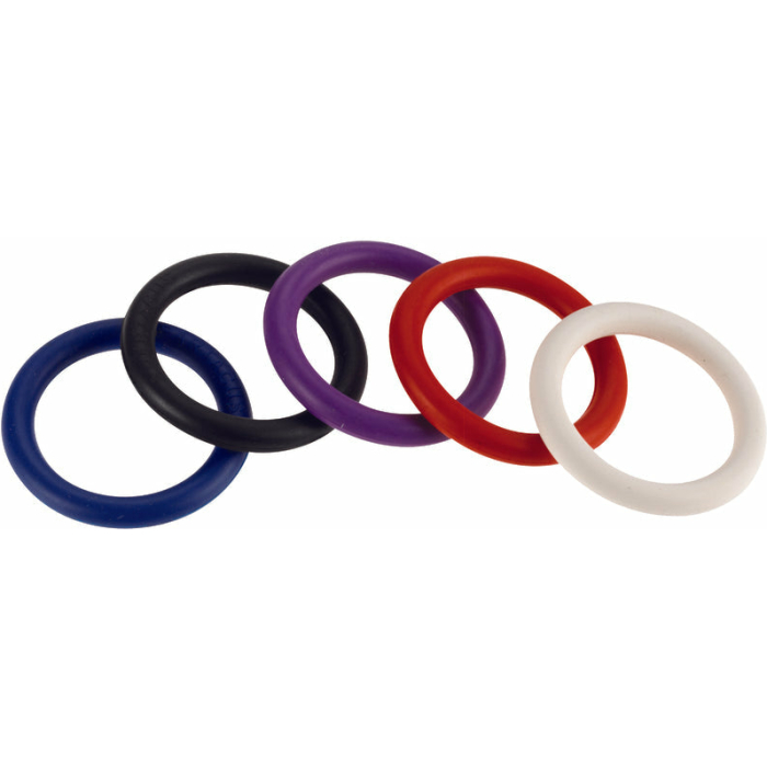 Rainbow Nitrile Cock Rings 5 Pack 1.25 inches - Image 1