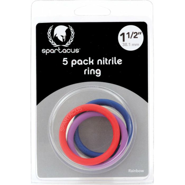 Spartacus Nitrile Cock Rings 5 Pack 1.5 inches - Image 3