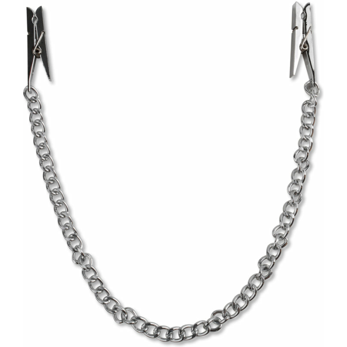 Fetish Fantasy Nipple Chain Clips Silver - Image 1