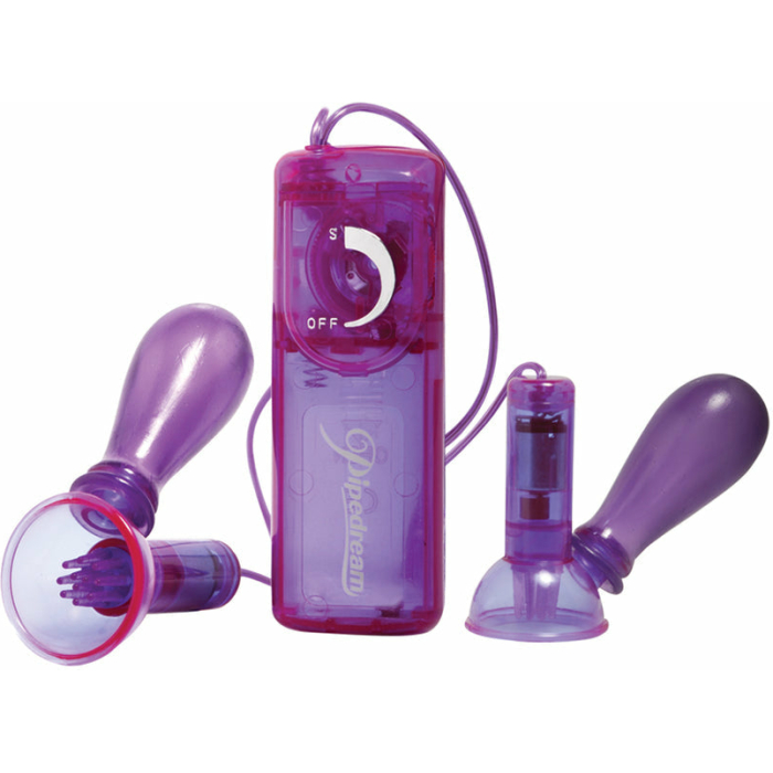 Fetish Fantasy Vibrating Nipple Pumps Purple - Image 1