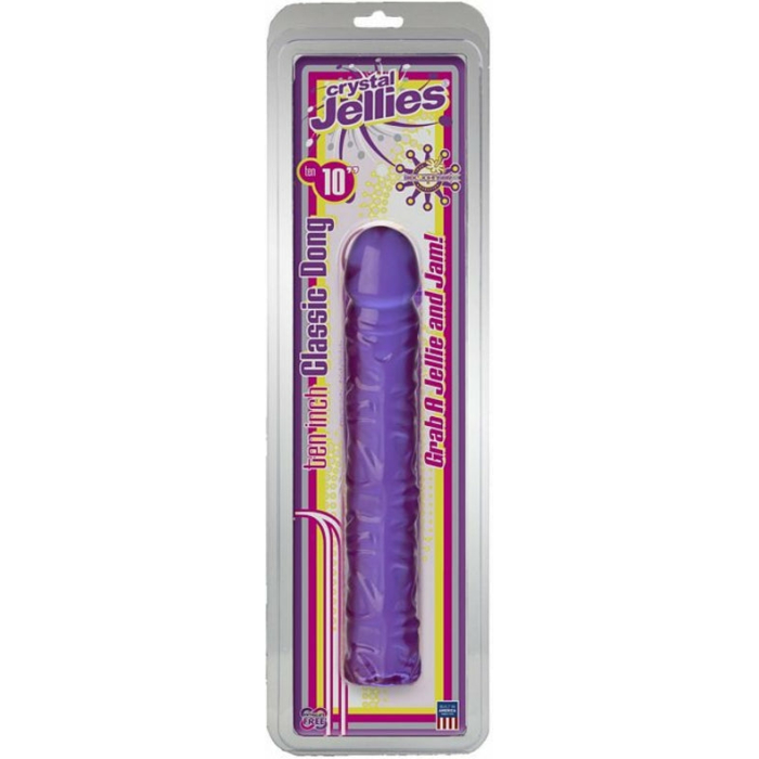 Crystal Jellies 10in Classic Dildo - Purple - Image 2
