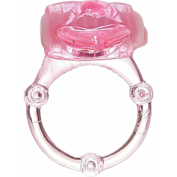 Nubbie Tongue Magenta Pink Vibrating Cock Ring - Image 1