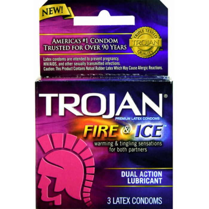 Trojan Fire & Ice Lubricated Latex Condoms - Image 1