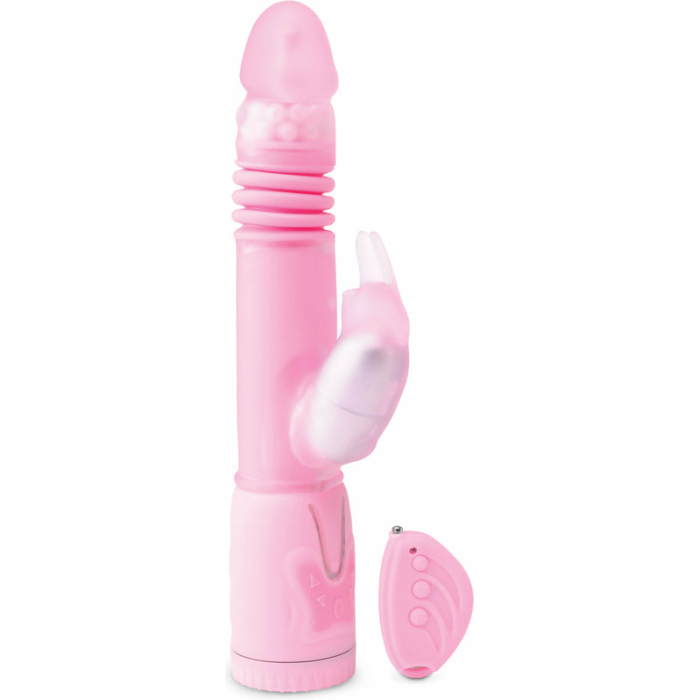 Remote Control Thrusting Rabbit Pearl Vibrator Pink - Image 1