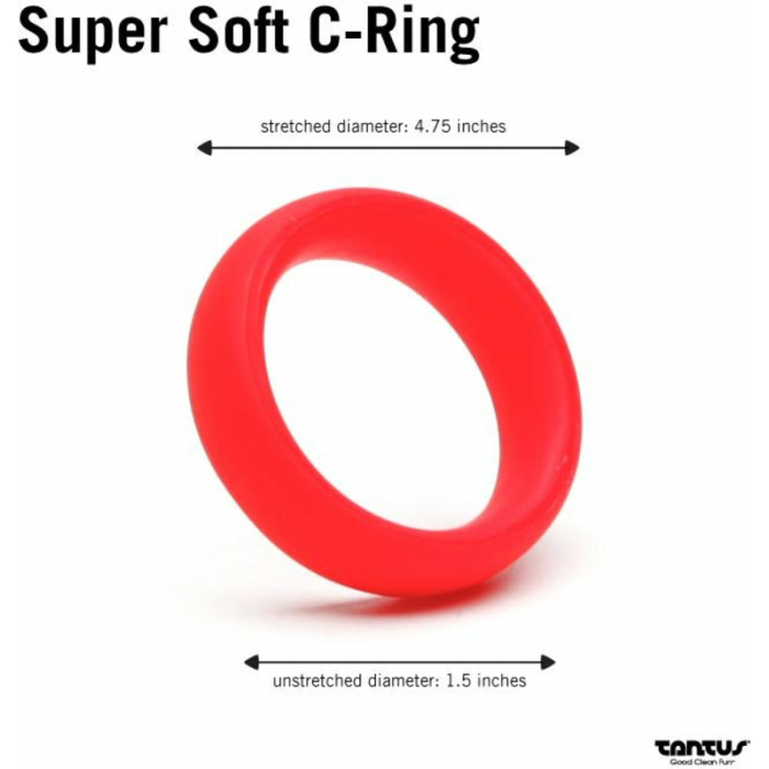 Tantus Super Soft C-Ring - Red - Image 2
