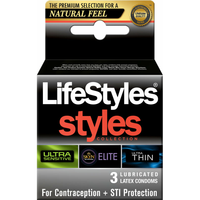 Lifestyles Styles Sensitive Collection Condoms 3 Pack - Image 1