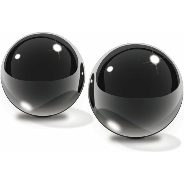 Fetish Fantasy Ltd. Ed. Medium Black Glass Ben-wa Balls - Image 1