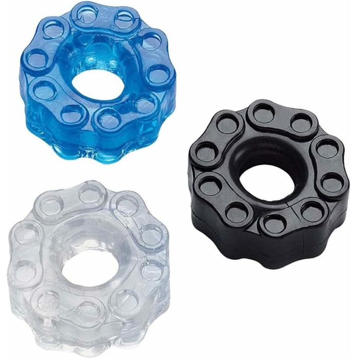 Chain Gang Cock Rings Assorted 3 Pack - Image 1