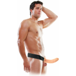 Hollow Strap On 8 inch Dildo - Beige - Image 2