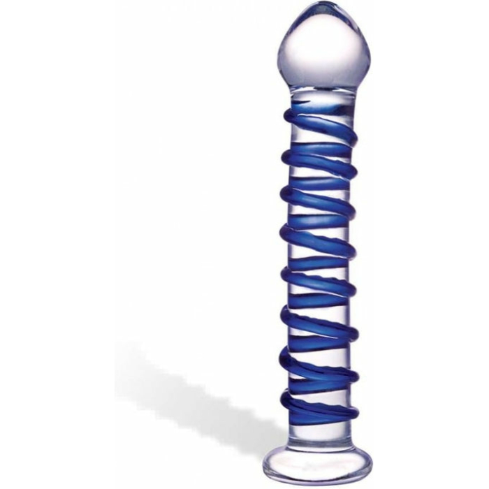 Glas Blue Spiral Glass Dildo - Image 1