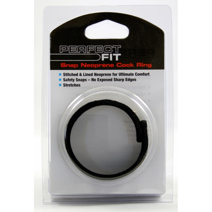 Neoprene Snap Cock Ring Black - Image 2