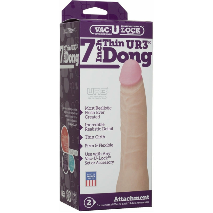 Vac-U-Lock 7 inches Ultraskyn Thin Dong Attachment - Image 2