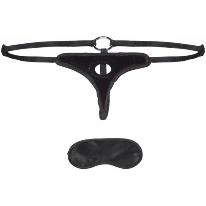 Lux Fetish Black Velvet Bikini Strap On O/S - Image 1