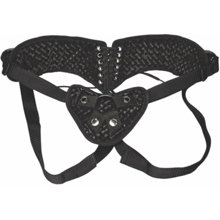 Lux Fetish Diamond Velvet Strap-On Corset Black - Image 1