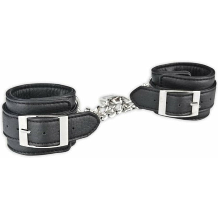 Lux Fetish Unisex Leatherette Cuffs Black - Image 1
