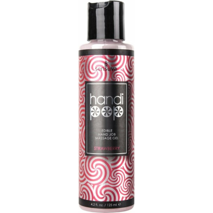 Handipop Edible Handjob Massage Gel Strawberry 4.2oz - Image 1