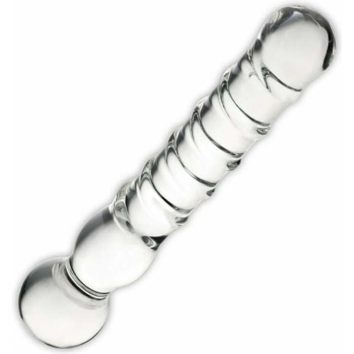 Joystick Glass Dildo Wand Anal & G-Spot Clear - Image 1