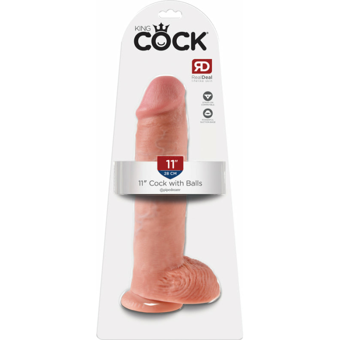 King Cock 11" Cock - Beige - Image 3