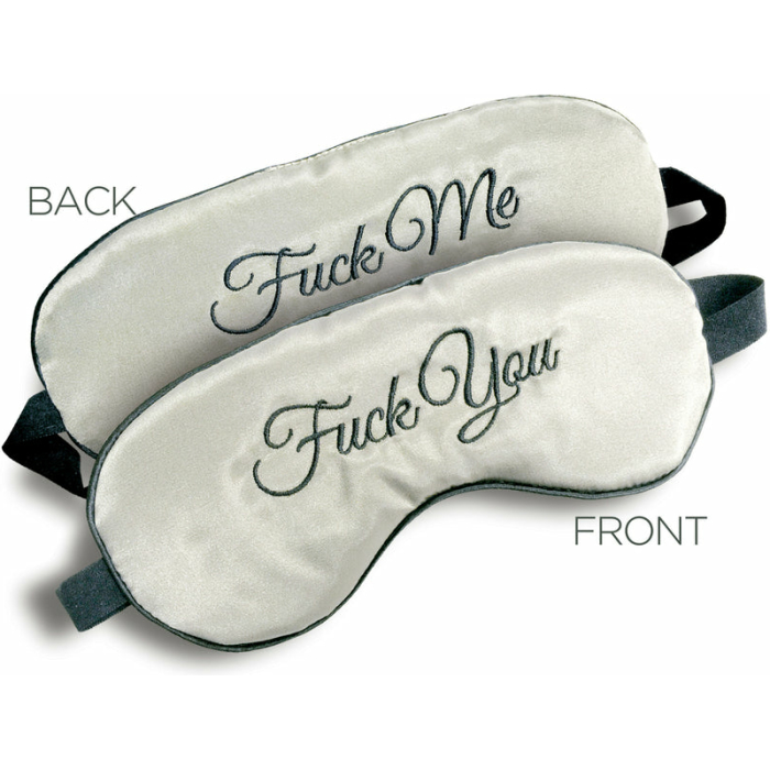 F-ck Me / F-ck You Mask Blindfold Gray - Image 1