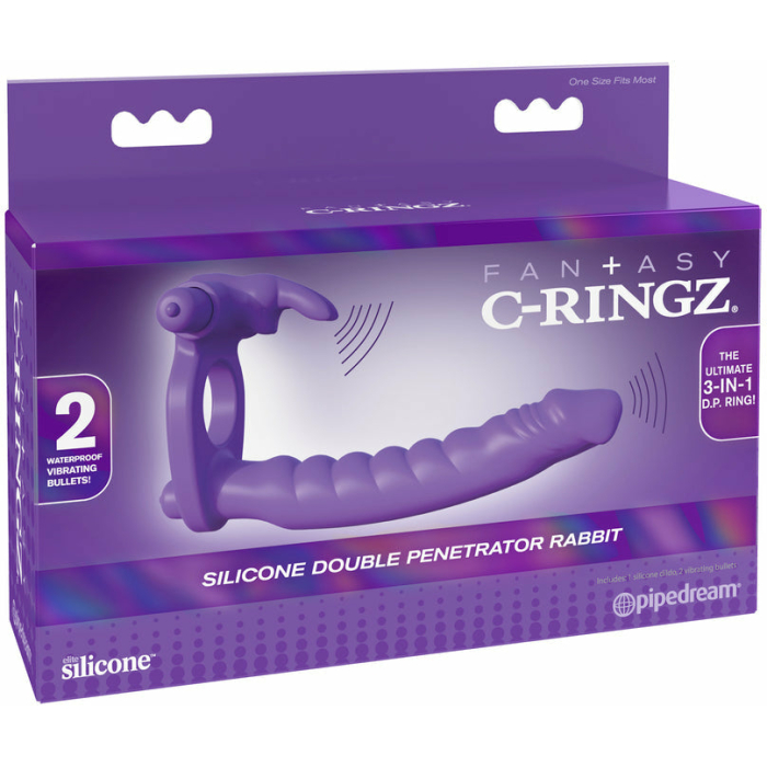 Fantasy C-Ringz Silicone Double Penetrator Rabbit - Image 3