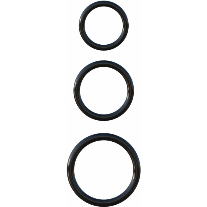 Fantasy C-Ringz Silicone 3 Ring Stamina Set Black - Image 1