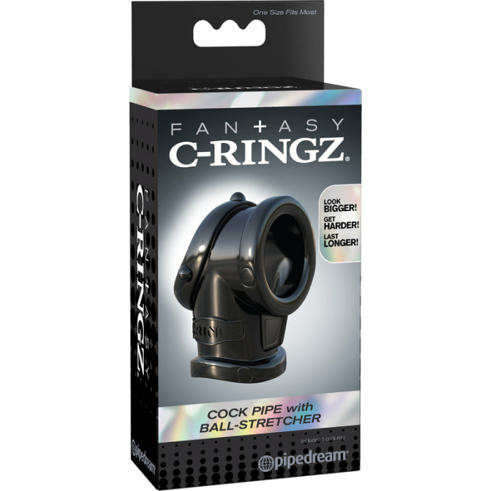 Fantasy C-Ringz Cock Pipe Ball Stretcher Black - Image 3