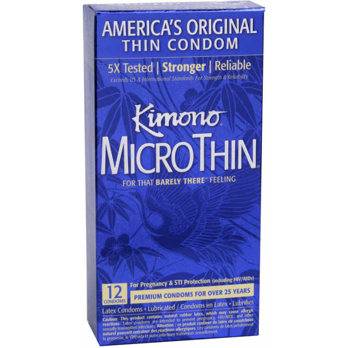Kimono Micro Thin Lubricated Latex Condoms 12 Pack - Image 2