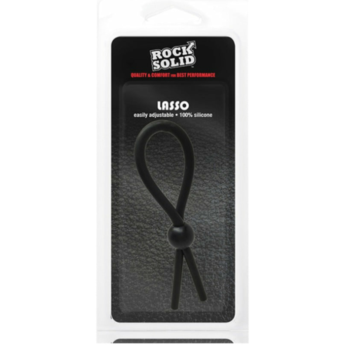 Rock Solid Lasso Single Adjustable Black Silicone Cock Tie - Image 3