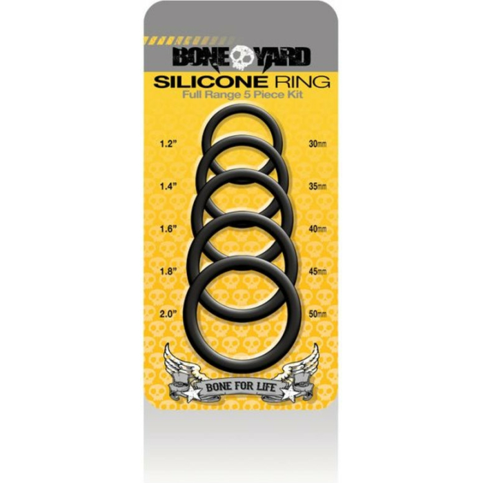 Boneyard Silicone Ring 5 Pcs Kit Black - Image 3