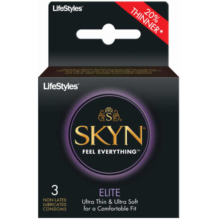 Lifestyles Skyn Elite 3 Pack Non-Latex Lubricated Condoms - Image 1