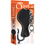 The 9's, Orange Is The New Black, Spanky Junior Paddle Faux Leather, Black With Furry Orange Lining - Image 2