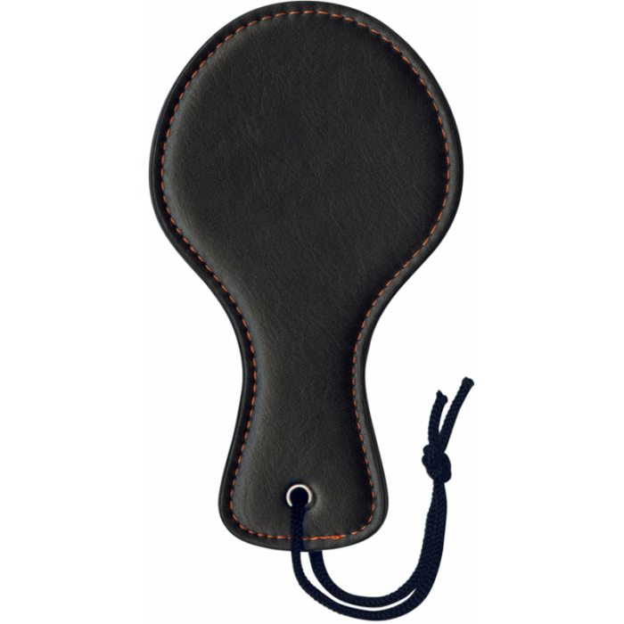 The 9's, Orange Is The New Black, Spanky Junior Paddle Faux Leather, Black With Furry Orange Lining - Image 1